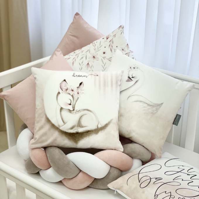 Set lenjerie patut bebe 7 piese Bambi roz (16)